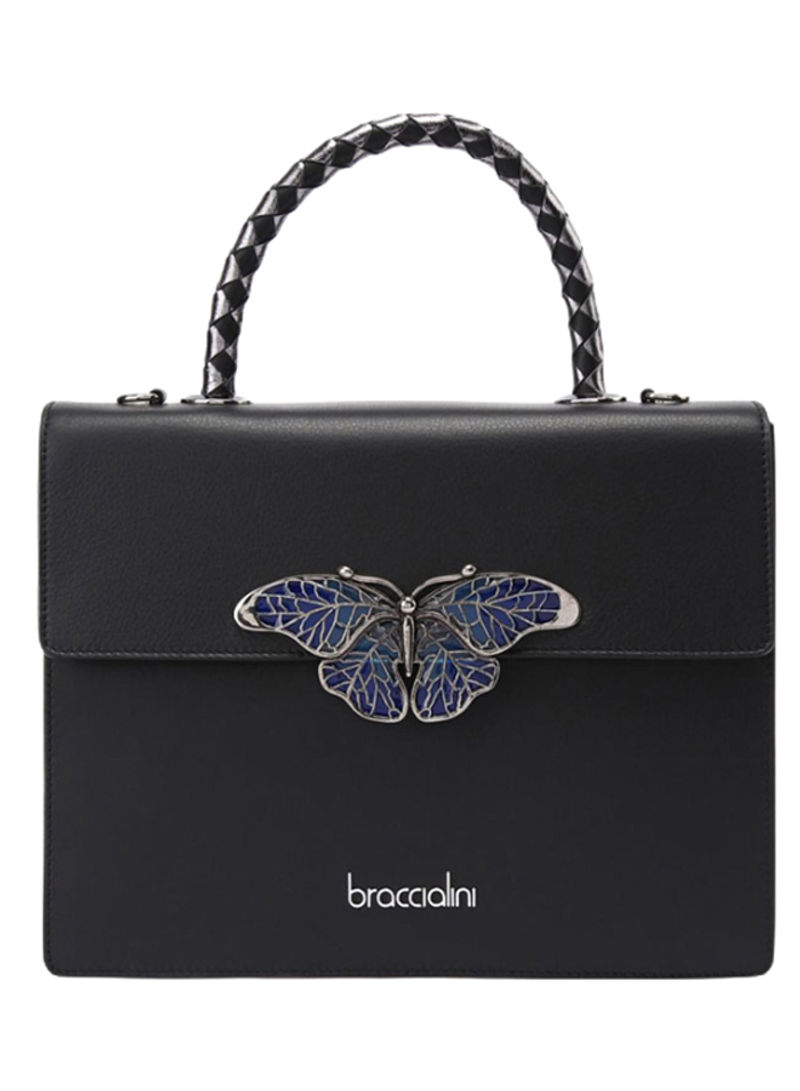 Audrey Butterfly Detail Shoulder Bag Black/Blue