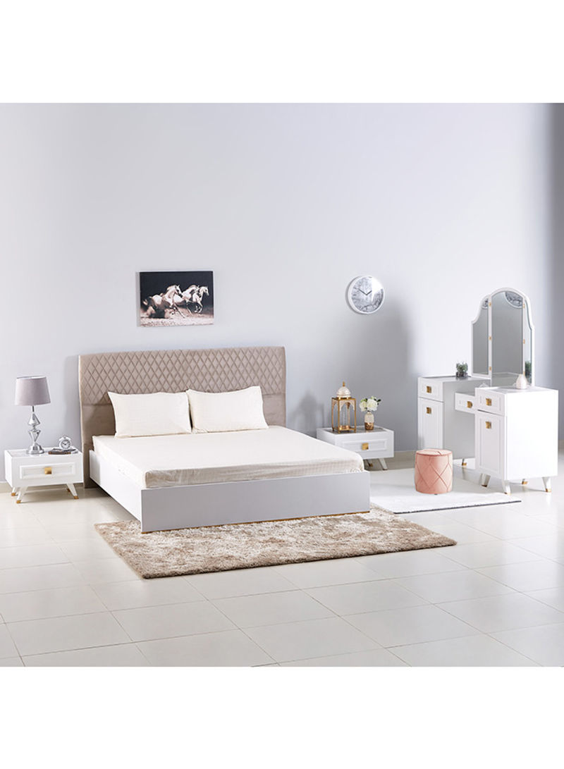 6-Piece Ivanka King Bedroom Set White 159.9x52.7x176.5centimeter