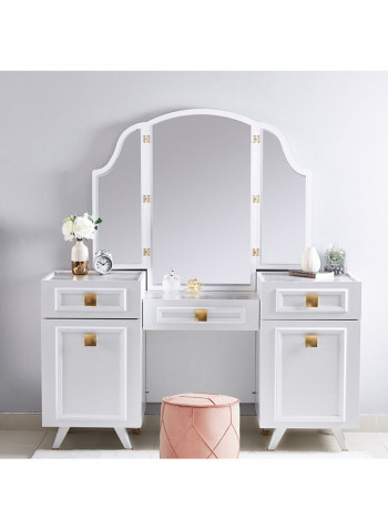 6-Piece Ivanka King Bedroom Set White 159.9x52.7x176.5centimeter