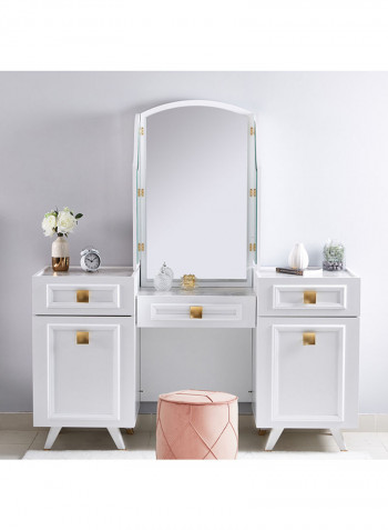 6-Piece Ivanka King Bedroom Set White 159.9x52.7x176.5centimeter