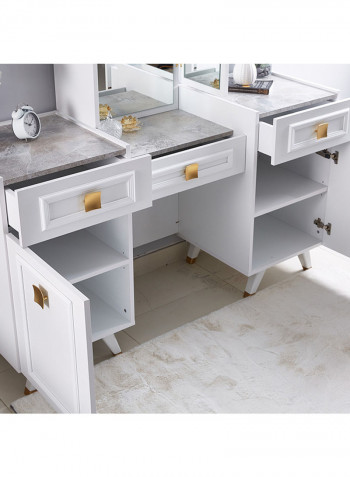 6-Piece Ivanka King Bedroom Set White 159.9x52.7x176.5centimeter
