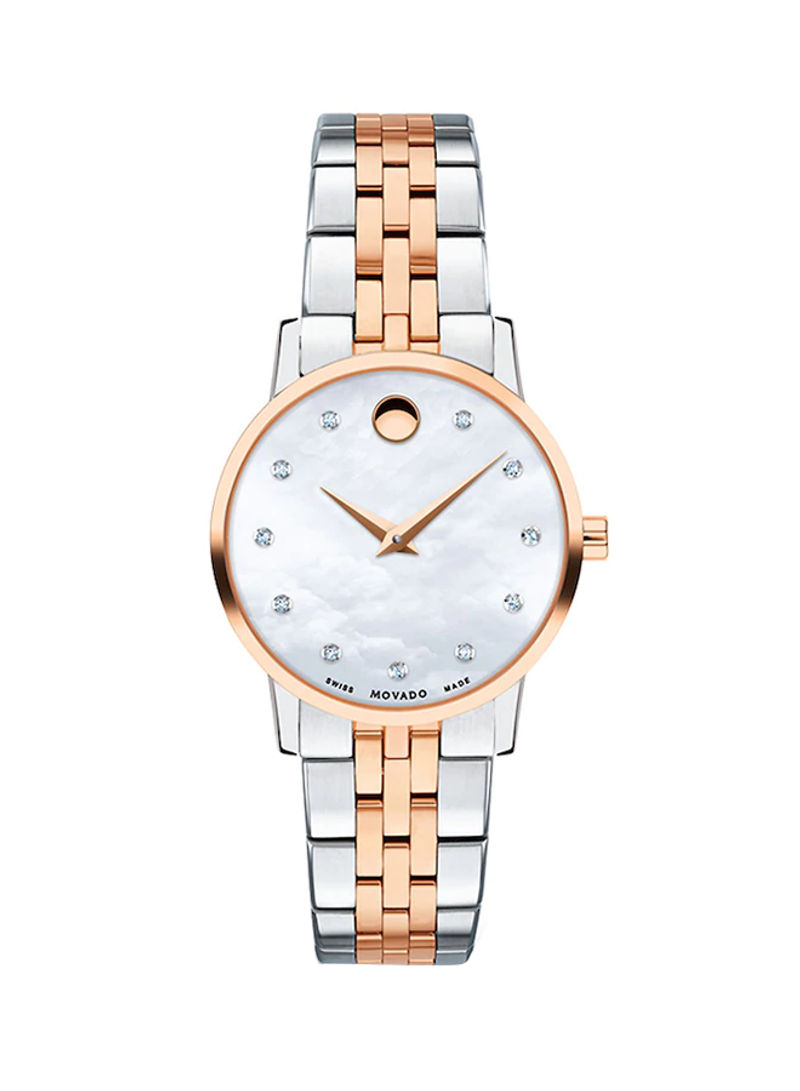 Women's Museum White Mother Of Pearl Dial 28mm Swiss Quartz Watch 0607209