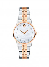 Museum White Mother Of Pearl Dial 28mm Swiss Quartz Watch 0607209 للنساء