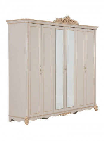 Farida 6-Door Wardrobe Gold 260x60x230cm