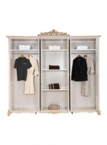 Farida 6-Door Wardrobe Gold 260x60x230cm