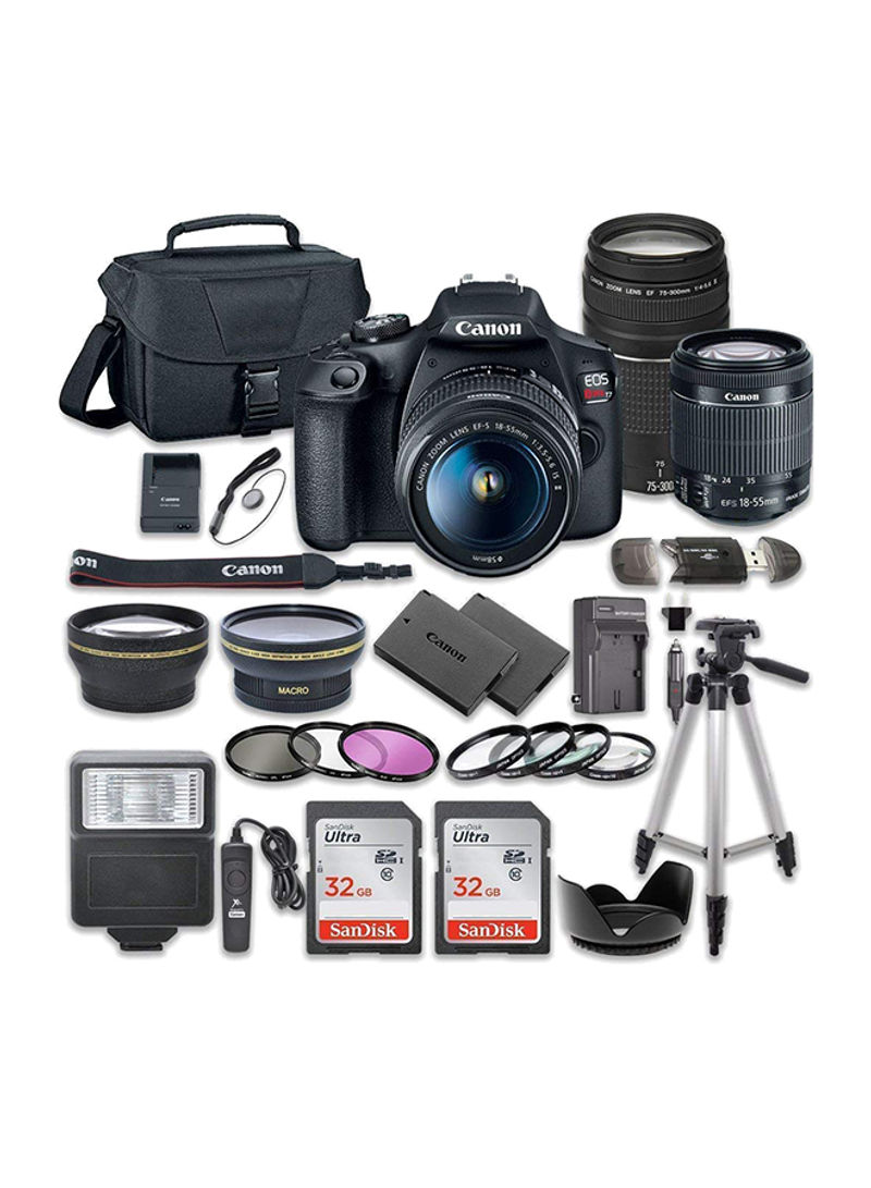 EOS Rebel T7 DSLR Camera With 18-55mm/75-300mm Lens And Accessories