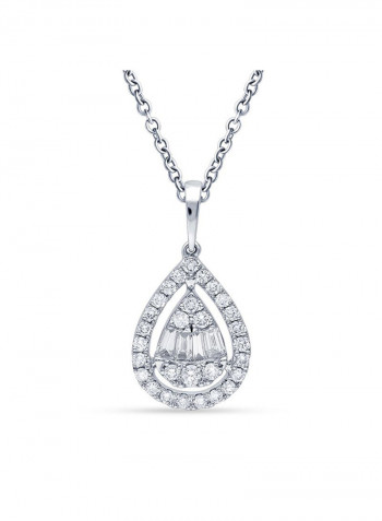 18 Karat White Gold 0.51 Carat Diamond Pendant Necklace