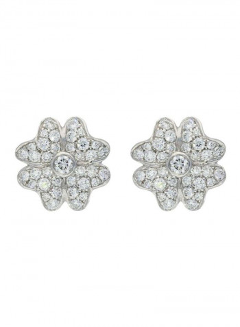 18 Karat White Gold 0.72Ct Diamond Studded Stud Earrings