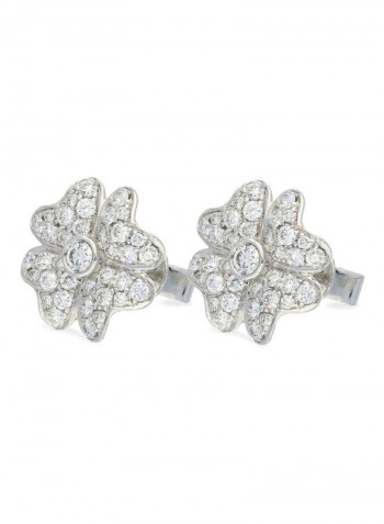 18 Karat White Gold 0.72Ct Diamond Studded Stud Earrings