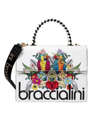 Audrey Floral Bird Printed Shoulder Bag متعدد الألوان
