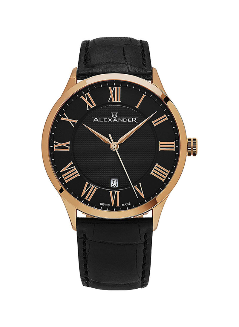 Men's Statesman Triumph Leather Analog Wrist Watch A103-05