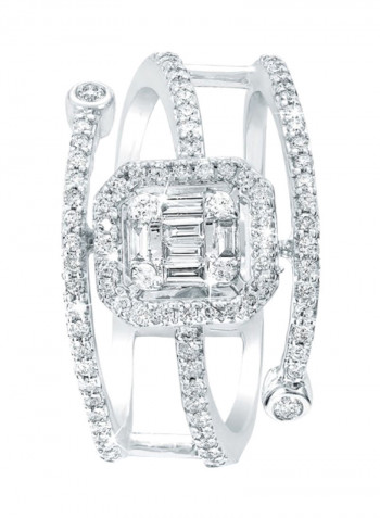 0.386 Ct Diamond Emerald Cut Line Ring