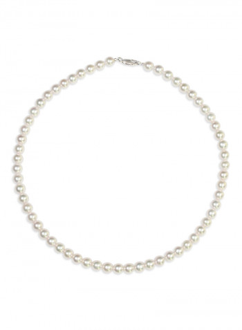 18K White Gold Strand Japanese Akoya Pearl Necklace