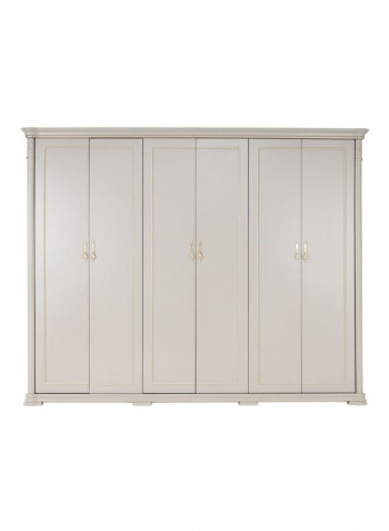 Zakiya Wooden Wardrobe Beige 276x61.5x217.5cm