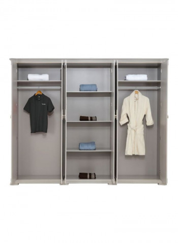 Zakiya Wooden Wardrobe Beige 276x61.5x217.5cm