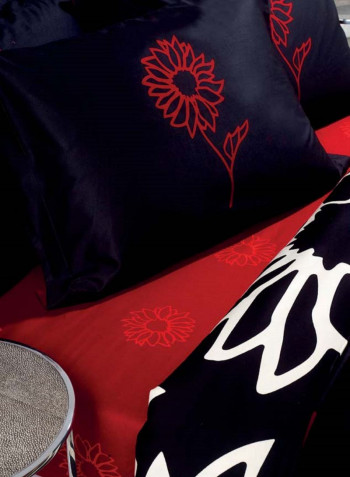 VER1969 Printed Bedspread Set Cotton Black 240x260cm