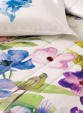 Versace 19.69 "Gardens" Satin Bedspread 240x260 Cm Cotton Multicolour 240x260cm