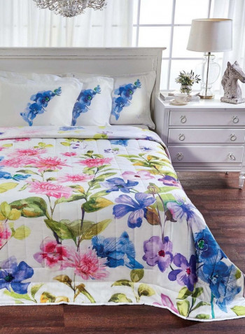 Versace 19.69 "Gardens" Satin Bedspread 240x260 Cm Cotton Multicolour 240x260cm