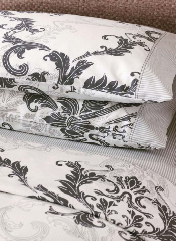 19.69 Printed Bedspread Cotton White 240x260cm