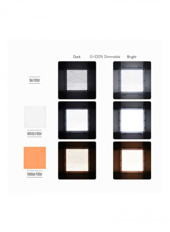 3-Piece LED Video Light Panel With Stand 78inch White