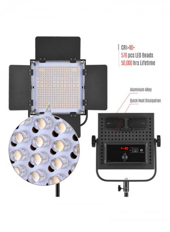 3-Piece LED Video Light Panel With Stand 78inch White