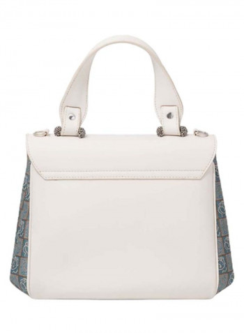 Iris Bug Detail Shoulder Bag White/Grey/Silver