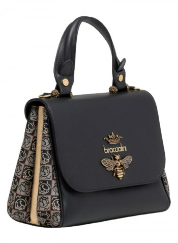 Iris Insect Detail Shoulder Bag Black/Grey/Gold