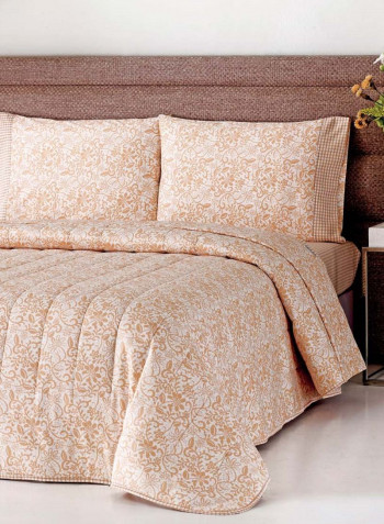 VER1969 Garda Print Bedspread Cotton Yellow 240x260cm