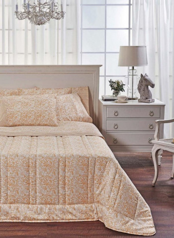VER1969 Garda Print Bedspread Cotton Yellow 240x260cm