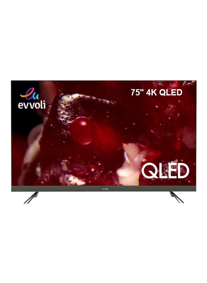 75 Inch 4K QLED Android Smart Tv With Bulit in Evvo Sound bar 75EV350QA Black