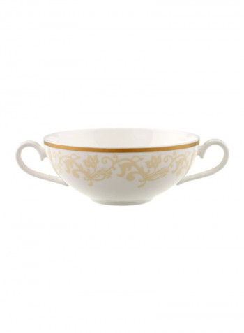 12-Piece Ivoire Soup Cup With Saucer Set White/Gold/Beige