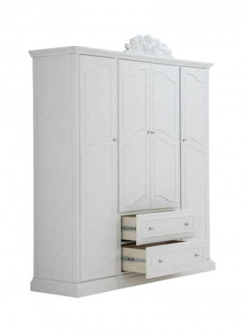 Louis 4-Door Wardrobe Grey 196x56x225cm