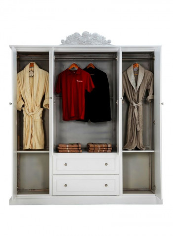 Louis 4-Door Wardrobe Grey 196x56x225cm