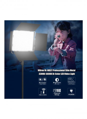 Professional Slim Metal LED Video Light Black