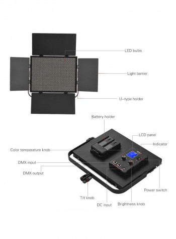 Professional Slim Metal LED Video Light Black