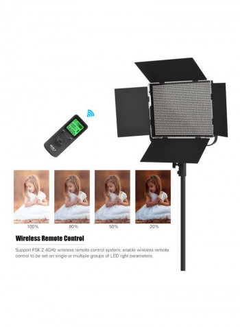 Professional Slim Metal LED Video Light Black