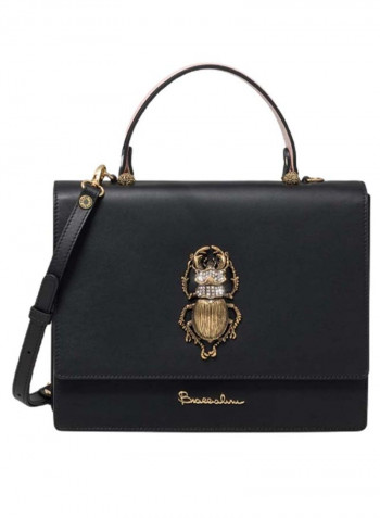 Audrey Bug Detail Shoulder Bag Black/Gold