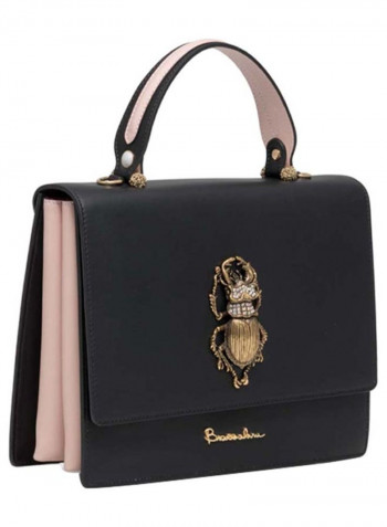 Audrey Bug Detail Shoulder Bag Black/Gold