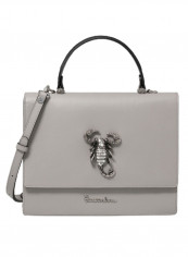 Audrey Scorpion Detail Crossbody Bag Grey/Black/Silver