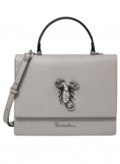 Audrey Scorpion Detail Shoulder Bag Grey/Silver