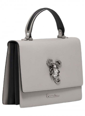 Audrey Scorpion Detail Shoulder Bag Grey/Silver
