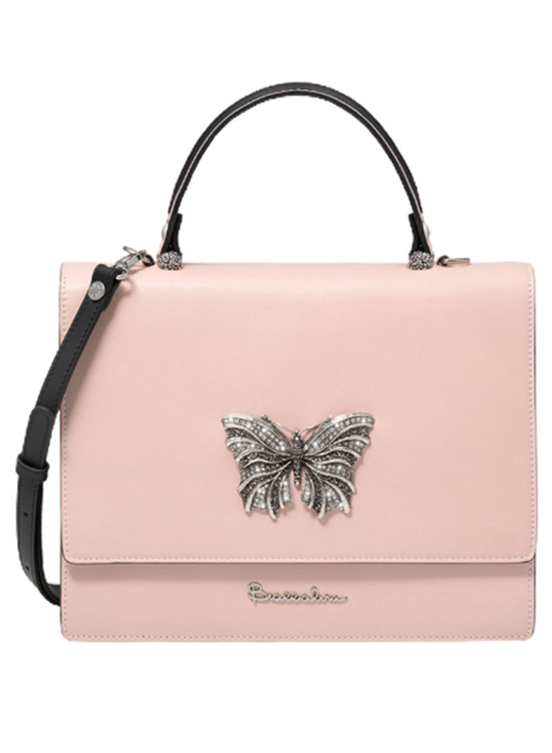 Audrey Butterfly Detail Crossbody Bag Pink/Silver/Black