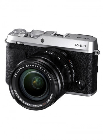 كاميرا رقمية من دون مرآة X-E3 بدقة 24.3 ميجابكسل مزودة بعدسات XF 18-55 مم، لون فضي