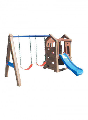 Indoor Outdoor Slide And Swing Set 329x257x175centimeter