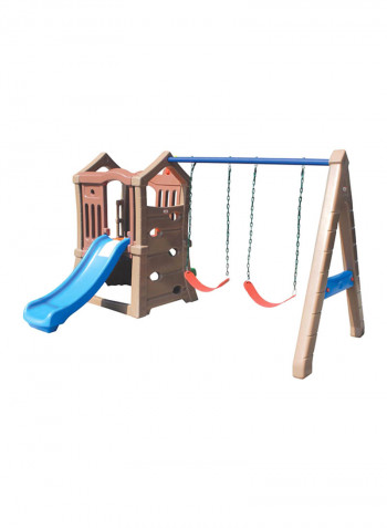 Indoor Outdoor Slide And Swing Set 329x257x175centimeter