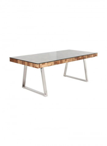 Castilian Dining Table Silver/Brown 210x100x76centimeter
