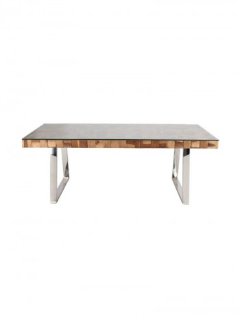 Castilian Dining Table Silver/Brown 210x100x76centimeter