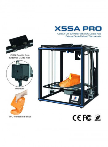 X5SA PRO High Precision 3D Printer 66.7x47.2x18.5centimeter Black