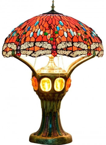 Retro Creative Stained Glass Lighting Table Lamp Multicolour 75x57x57centimeter