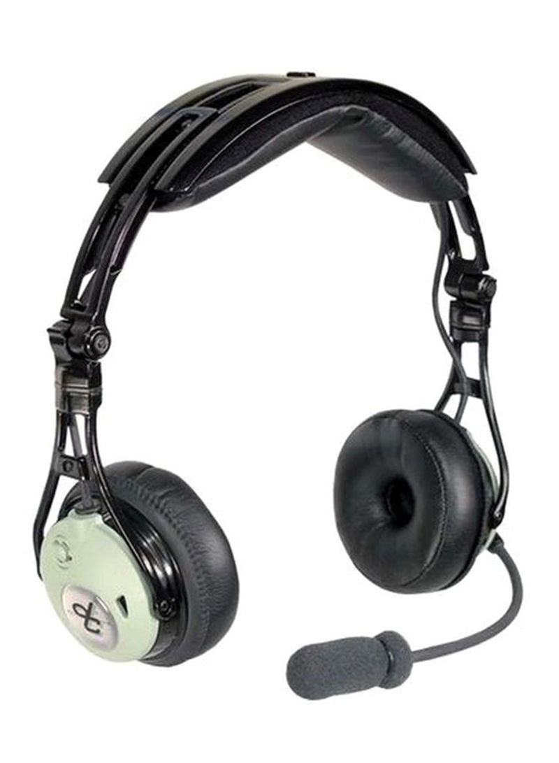 On-Ear Aviation Headphones With Mic Black/Green